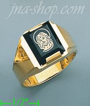 14K Gold Men's Picture Ring - Click Image to Close