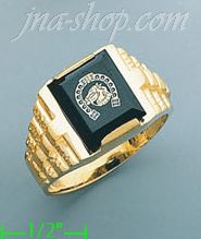 14K Gold Men's Picture Ring - Click Image to Close