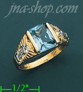 14K Gold Men's CZ Ring - Click Image to Close