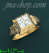 14K Gold Men's CZ Ring - Click Image to Close