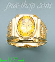 14K Gold Men's CZ Ring - Click Image to Close