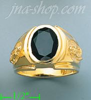 14K Gold Men's CZ Ring - Click Image to Close