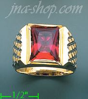 14K Gold Men's CZ Ring - Click Image to Close