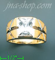 14K Gold Men's CZ Ring - Click Image to Close