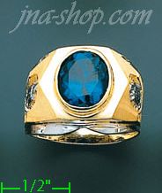 14K Gold Men's CZ Ring - Click Image to Close