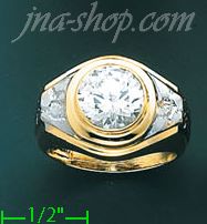 14K Gold Men's CZ Ring - Click Image to Close