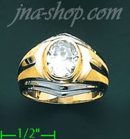 14K Gold Men's CZ Ring - Click Image to Close