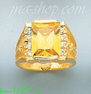 14K Gold Men's CZ Ring - Click Image to Close