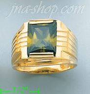 14K Gold Men's CZ Ring - Click Image to Close