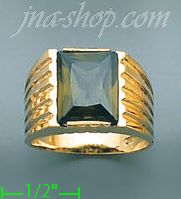 14K Gold Men's CZ Ring - Click Image to Close