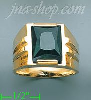 14K Gold Men's CZ Ring - Click Image to Close