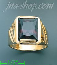 14K Gold Men's CZ Ring - Click Image to Close