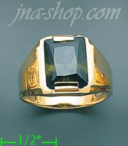 14K Gold Men's CZ Ring - Click Image to Close