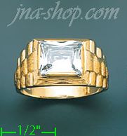 14K Gold Men's CZ Ring - Click Image to Close