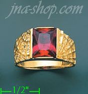 14K Gold Men's CZ Ring - Click Image to Close