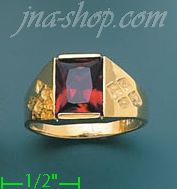 14K Gold Men's CZ Ring - Click Image to Close