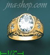 14K Gold Men's CZ Ring - Click Image to Close