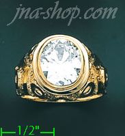 14K Gold Men's CZ Ring - Click Image to Close