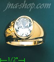 14K Gold Men's CZ Ring - Click Image to Close