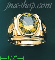 14K Gold Men's CZ Ring - Click Image to Close