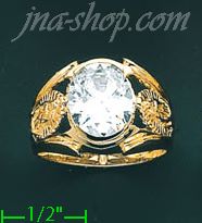 14K Gold Men's CZ Ring - Click Image to Close