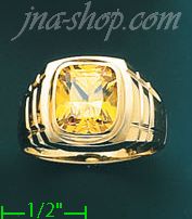 14K Gold Men's CZ Ring - Click Image to Close