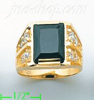 14K Gold Men's CZ Ring - Click Image to Close