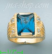 14K Gold Men's CZ Ring - Click Image to Close