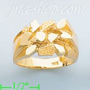 14K Gold High Polished Nugget Ring - Click Image to Close