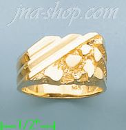 14K Gold High Polished Nugget Ring - Click Image to Close