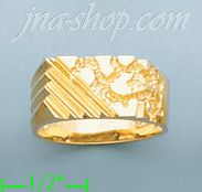 14K Gold High Polished Nugget Ring - Click Image to Close