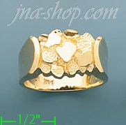 14K Gold High Polished Nugget Ring - Click Image to Close