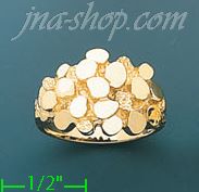 14K Gold High Polished Nugget Ring - Click Image to Close