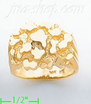 14K Gold High Polished Nugget Ring - Click Image to Close