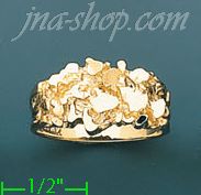 14K Gold High Polished Nugget Ring - Click Image to Close