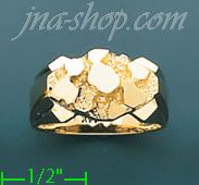 14K Gold High Polished Nugget Ring - Click Image to Close