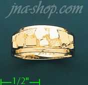 14K Gold High Polished Nugget Ring - Click Image to Close