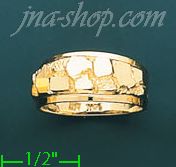 14K Gold High Polished Nugget Ring - Click Image to Close