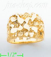 14K Gold High Polished Nugget Ring - Click Image to Close