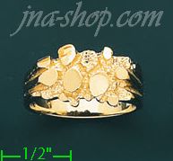 14K Gold High Polished Nugget Ring - Click Image to Close