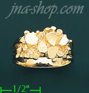 14K Gold High Polished Nugget Ring - Click Image to Close