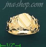 14K Gold High Polished Nugget Ring - Click Image to Close