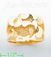 14K Gold High Polished Nugget Ring - Click Image to Close