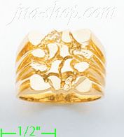 14K Gold High Polished Nugget Ring - Click Image to Close