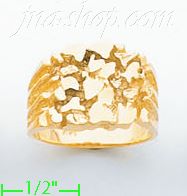 14K Gold High Polished Nugget Ring - Click Image to Close