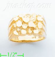 14K Gold High Polished Nugget Ring - Click Image to Close