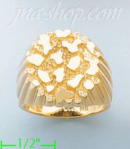 14K Gold High Polished Nugget Ring - Click Image to Close