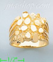 14K Gold High Polished Nugget Ring - Click Image to Close