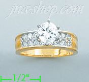 14K Gold Ladies' CZ Ring - Click Image to Close