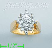 14K Gold Ladies' CZ Ring - Click Image to Close